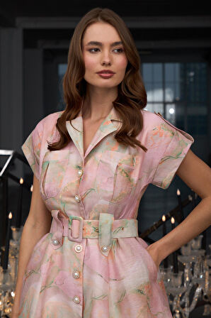 Pearl Touch Marble Dress DESENLİ