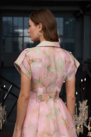 Pearl Touch Marble Dress DESENLİ