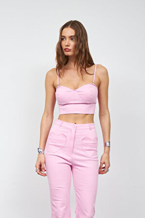 Amore Chic Askısı Çıkarılabilen Büstiyer Pembe