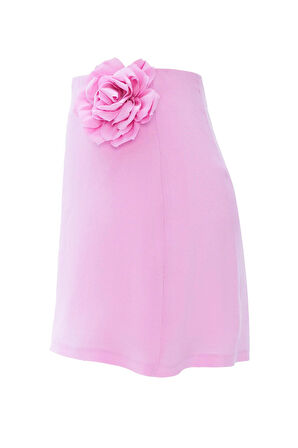 Nok Cupra Serisi Flower Mini Skirt Pembe