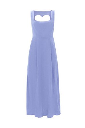 %100 Linen Love Shaped Maxi Dress Lila