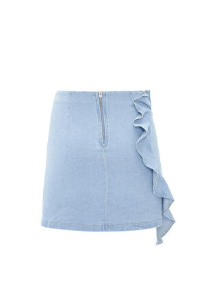 Nok Denim Serisi Love Mini Etek LİGHT BLUE