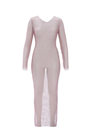 Dazzling Crystal Elegance Dress Pembe