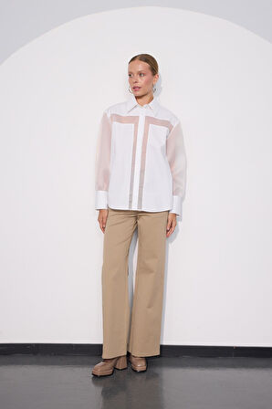 Cityscape Geri Dönüşüm Kumaşlı Straight Pantolon Vizon