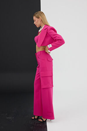 Limited Edition Serisi Star Kargo Pantolon Fuşya