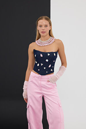 Twilight Sparkle Denim Büstiyer DARK BLUE