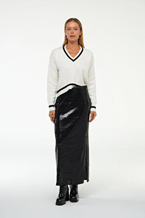 Premier Amour Payetli Maxi Boy Etek Siyah