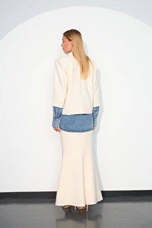 Hailey Maxi Boy Etek Ekru