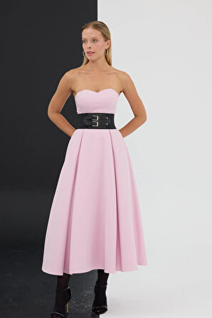 Sophisticated Corsage Elegance Maxi Boy Elbise Lila