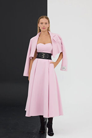 Sophisticated Corsage Elegance Maxi Boy Elbise Lila