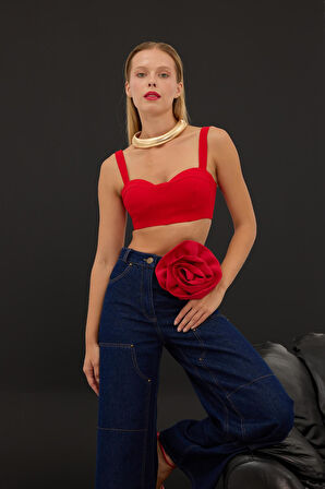 Classy Tank Top Büstiyer Kırmızı