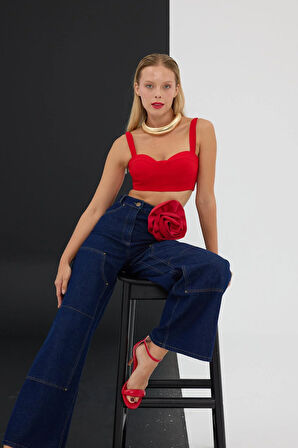 Classy Tank Top Büstiyer Kırmızı