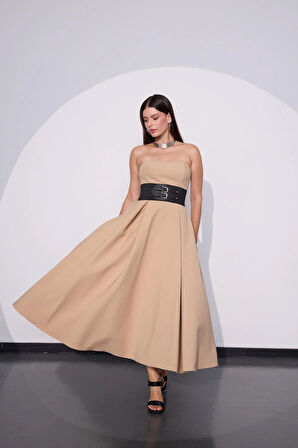 Sophisticated Corsage Elegance Maxi Boy Elbise Vizon