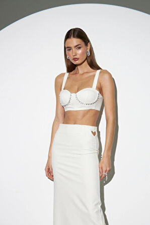 Makes Me More Shine Top Büstiyer Ekru