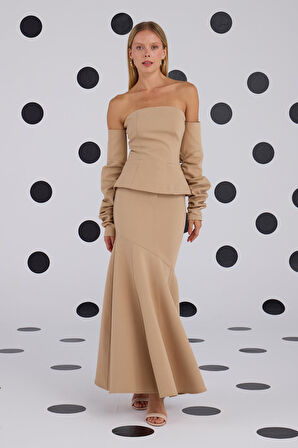 Süper Cool Maxi Boy Etek Camel