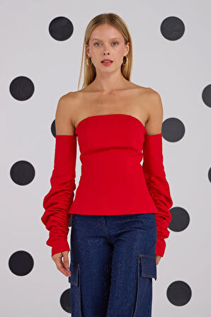 Love Bomb Kolları Çıkarılabilinir Büstiyer Kırmızı