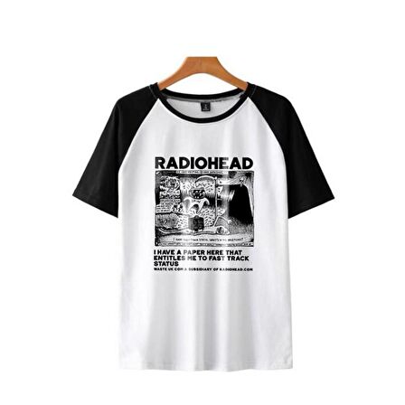 Radiohead Baskılı Reglan Kol Beyaz Unisex Oversize T-shirt