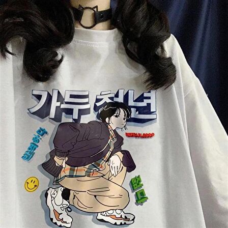 Be Fearless Teenager Baskılı Beyaz Unisex Oversize T-shirt