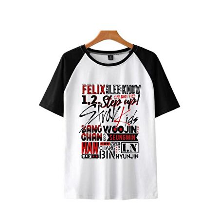 Stray Kids Poster Baskılı Reglan Kol Beyaz Unisex Oversize T-shirt