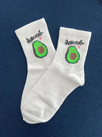 Avocado Unisex Beyaz Kolej Çorap