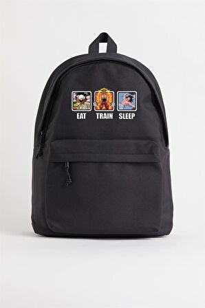 Eat Train Sleep Baskılı Unisex Sırt Çantası