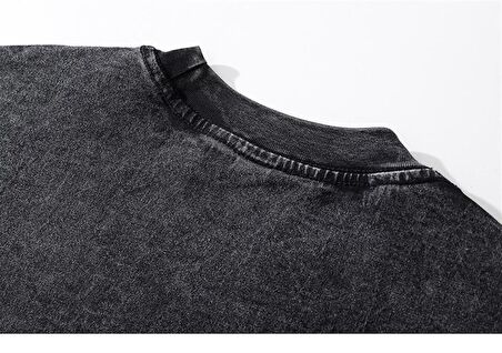 Yıkamalı Radiohead Baskılı Unisex Oversize Vintage Eskitme T-shirt