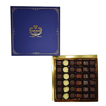 36'lı Hediyelik Spesiyal Çikolata Lüx Mavi Kutu