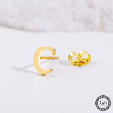 14 Ayar Altın C Harf Küpe 0,45 gr
