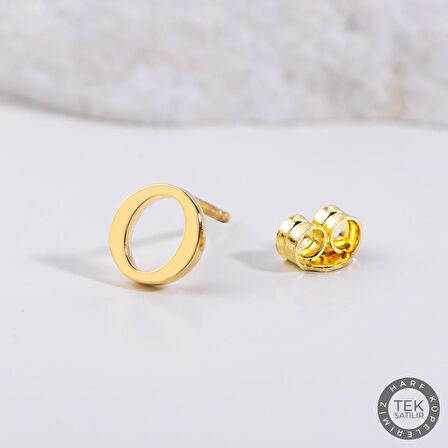 14 Ayar Altın O Harf Küpe 0,43 gr