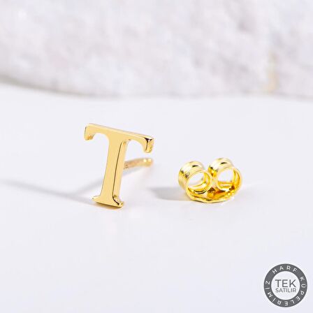 14 Ayar Altın T Harf Küpe 0,42 gr