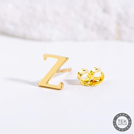 14 Ayar Altın Z Harf Küpe 0,45 gr