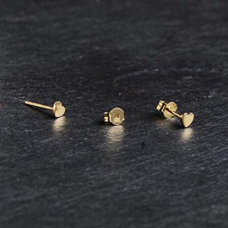 14 Ayar Altın Minik Kalp Küpe 0,58 gr