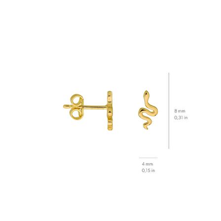 14 Ayar Altın Yılan Küpe 0,71 gr