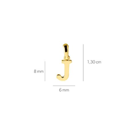 14 Ayar Altın J Harfi Kolye Ucu 0,33 gr