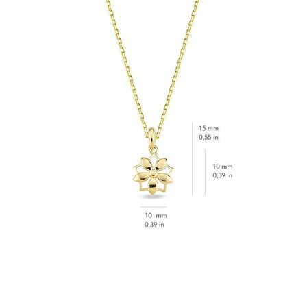 14 Ayar Altın Çiçek Kolye 1,8 gr