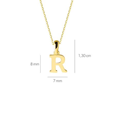14 Ayar Altın R Harfi Kolye 1,49 gr