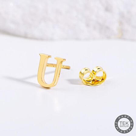 14 Ayar Altın Ü Harf Küpe 0,48 gr