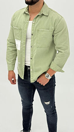 Jayden Classic Denim Black Dıgıtal Baskılı Vintage Jean Erkek Gömlek