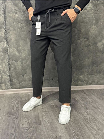 Jacob Boyfriend Straight Gofre Kumaş Bel Lastik Trend Erkek Pantolon