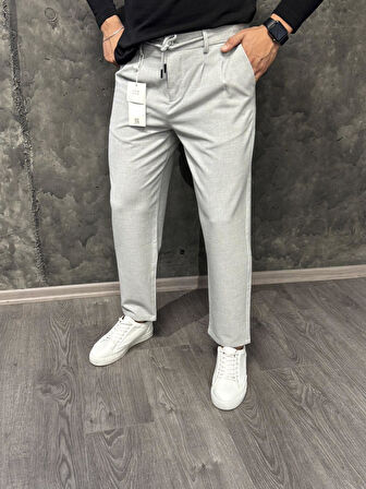 Jacob Boyfriend Straight Gofre Kumaş Bel Lastik Trend Erkek Pantolon