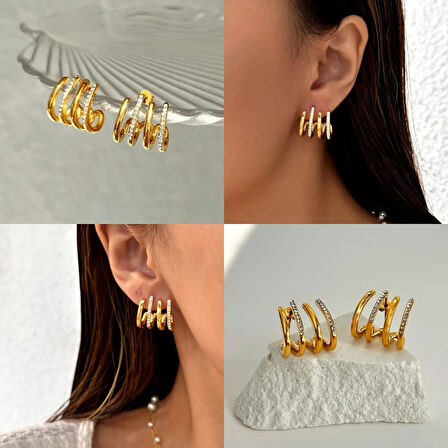 Moda Kadın Çelik Küpe Sns302007