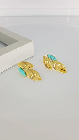 Firuze Taşlı Çelik Küpe Sns302008