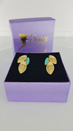 Firuze Taşlı Çelik Küpe Sns302008