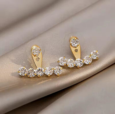 Taşlı Tasarım Çelik Küpe Sns302010