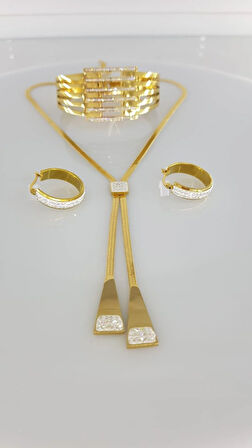 Kraliçe Gold Çelik Takı Seti 350