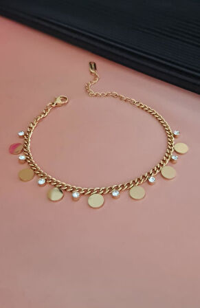 Pul Taşlı Çelik Bileklik Sns110-1