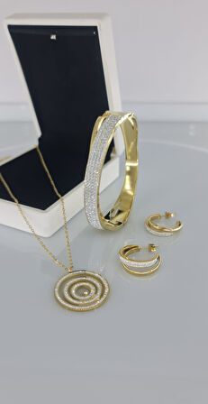 Elit Gold Çelik Takı Seti