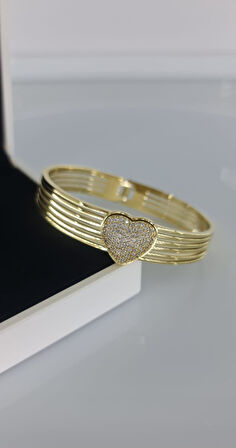 Kalp Çelik  Kelepçe Bilezik C089-1