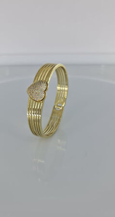 Kalp Çelik  Kelepçe Bilezik C089-1