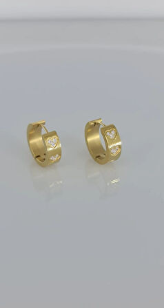 Kalp Halka Çelik Küpe Sns302014